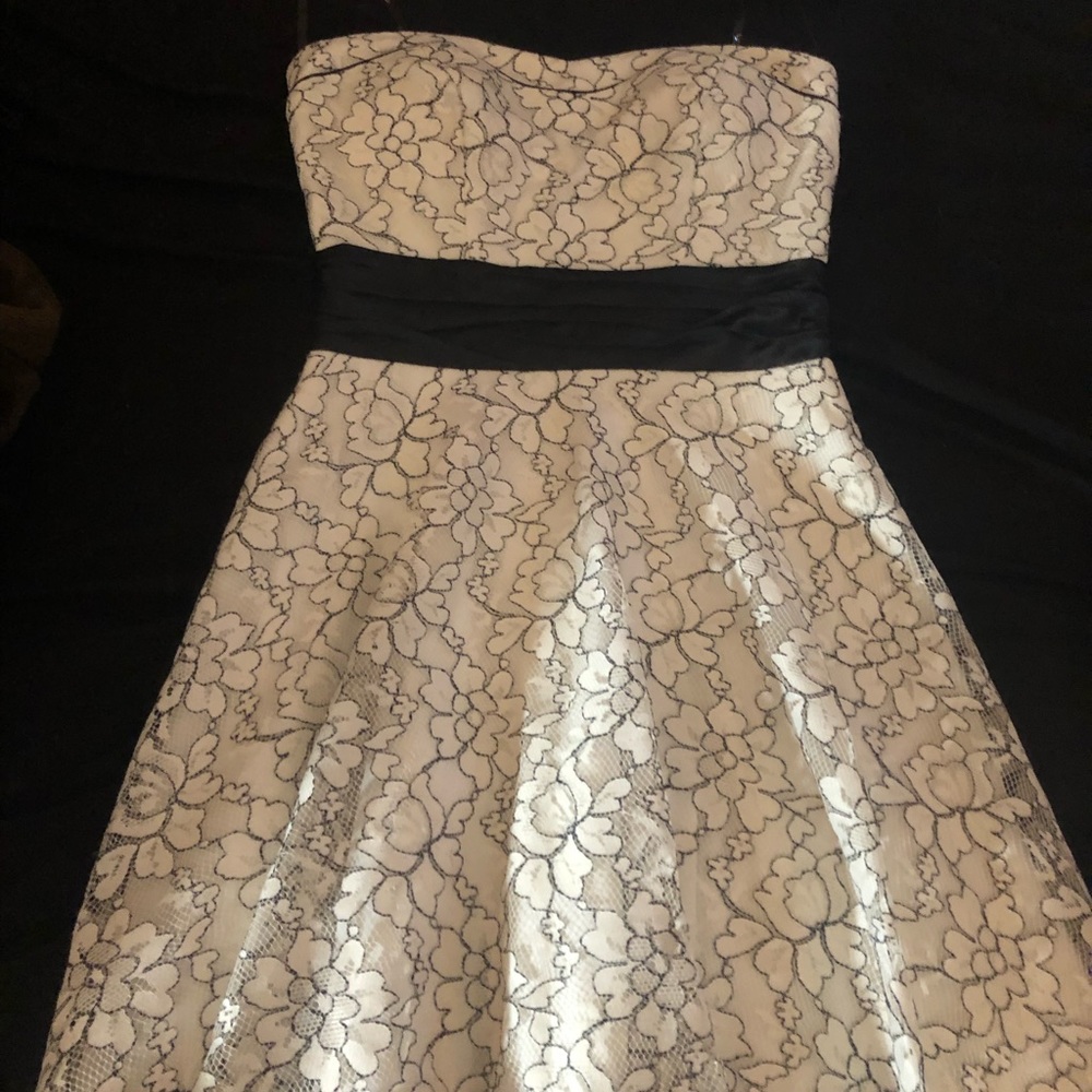 White and black dress